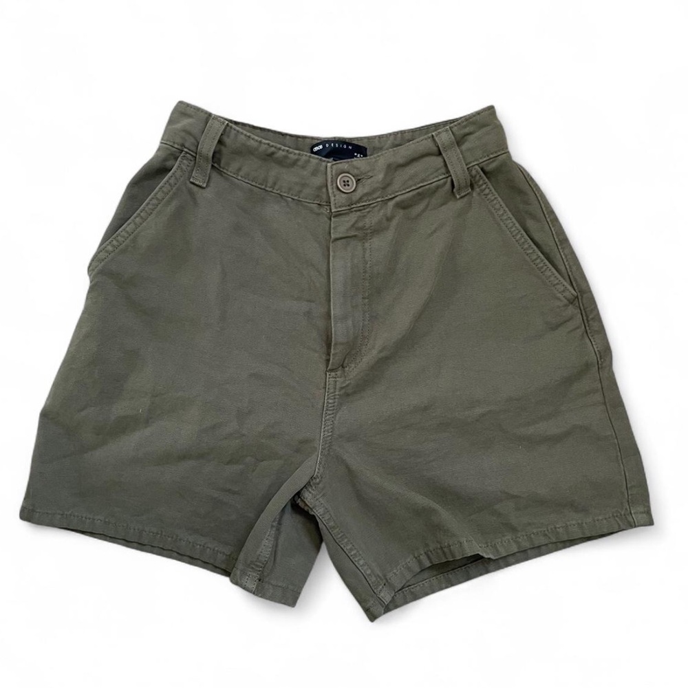 ASOS army green jean shorts